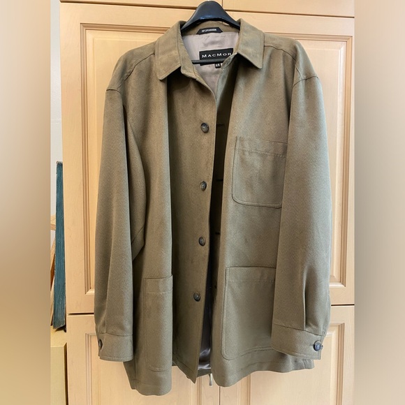 Vintage 90s MacMor Chore Coat Jacket Mens XL Made in Canada Olive - Picture 9 of 10